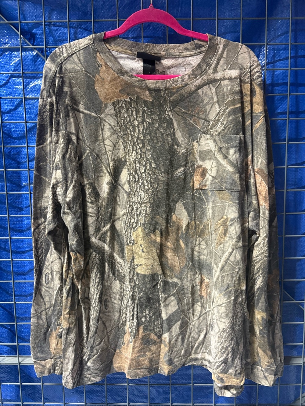 Long Sleeve Camo Pocket Tee - Olive/Beige